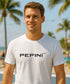 Pepini Bold Logo by Pepini Pickleball β white Casual Wear Pickleball T-Shirt logo detail